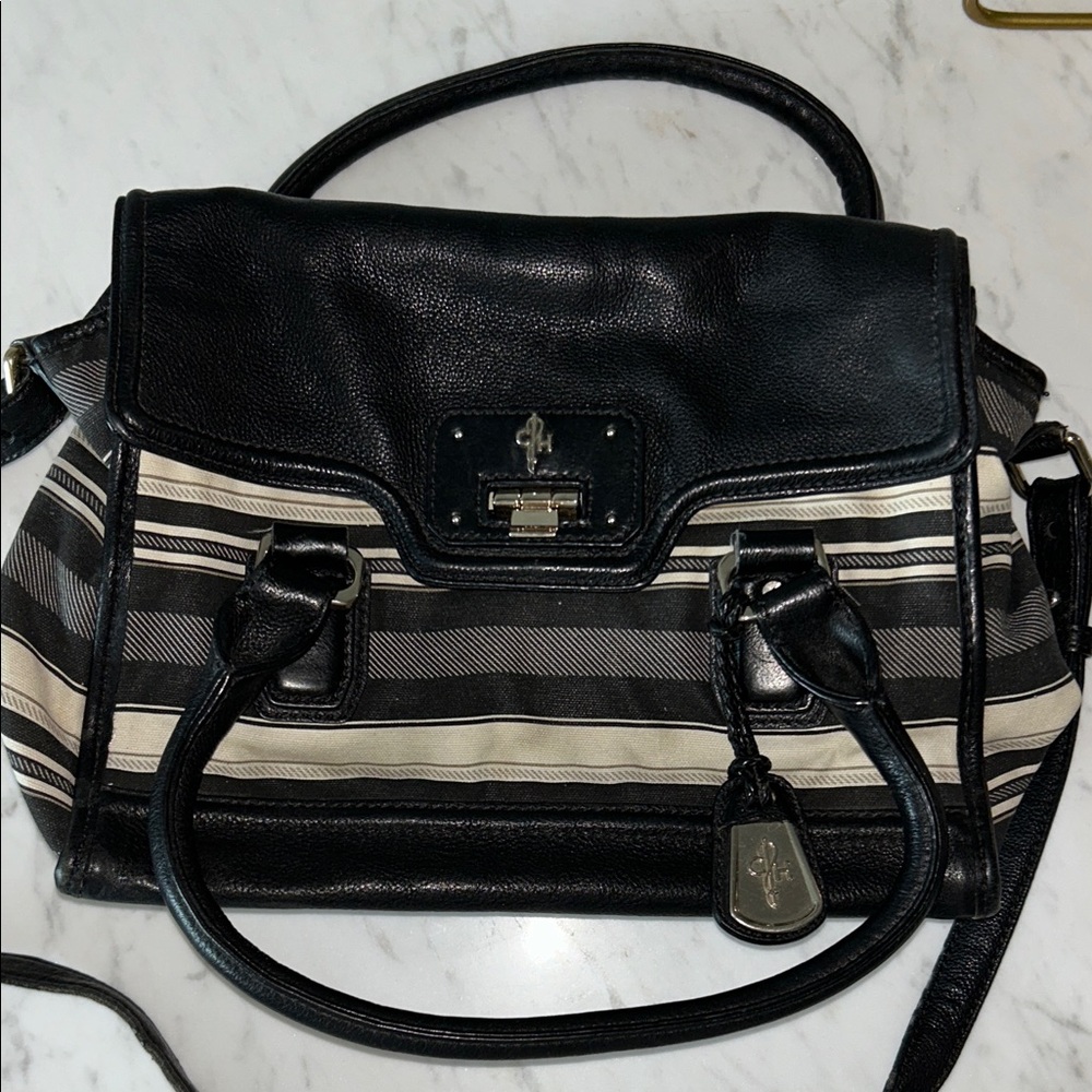 Black and Cream Striped Women's Purse Cole Haan - Picture 8 of 8